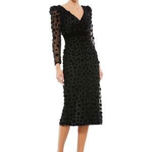 Elegant Midnight Blue Floral Dress - Mac Duggal